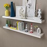 lvssiao Würfelregal in Moderner, 2er Set MDF Wandregal Wandboard Bücher/DVD-Regal Hängeregal Einfach zu Montieren für Bücher DVD Auszeichnungen Büchern Sammlerstücken, weiß