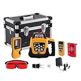 KayEsampra Professional Rotationslaser Selbstnivellierend Baulaser Linienlaser 360 Grad Laser Höhenmesser mit Fernbedienung und Empfänger