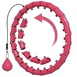 SPORTNOW Hula Hoop Reifen mit Massage-Noppen, verstellbar von 45 bis 106 cm, Taillenumfang 24 Segmente, abnehmbar, Fitness