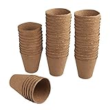 Windhager Anzucht-Töpfe, Pflanztöpfe, Saattopf, Aussaattöpfe, Ziehtöpfe, torffrei, 8 cm rund, 48 Stück, Braun