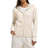 Damen Eis- und Sonnenschutzjacke, leichte und atmungsaktive Fahrradjacke, beige, XXL