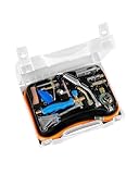 CFH Lötkoffer Turbo Lötprofi LK 2000 - 16-teiliges Lötset zum Hartlöten mit Gas Lötbrenner und Löt Zubehör, Umfangreiches Lötkolben Set im Kunststoffkoffer