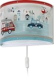 Dalber kinder Wandlampe kinderzimmer, Kinderlampe Wandleuchte Polizei Autos Police Blau, 60618, E27, Bunt