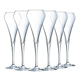 Chef & Sommelier Open Up - Champagnerflöten 200ml - 6 Stück - aus Krysta Kristallglas - Ideal für Festliche Anlässe - Glanz, Transparenz und hohe Widerstandsfähigkeit