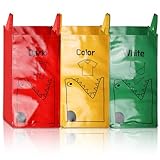 VEGOATY Mülltrennsystem 3fach für Plastik, Glas, Papier, Recycling System mit Griff, Mülltrennsystem Taschen, Perfekt als Mülltrenner, Pfandflaschen Aufbewahrung Altpapier-Sammler, Recycling Station