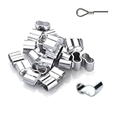 AzureRay 25 STK Seilklemme 8 mm Profi Würgeklemmen aus Aluminium, rostfrei, für Expanderseil 8mm, Planenseil, Gummiseil