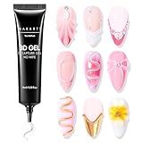 Makartt 3D Gel Nail Art - 15g Rhinestone Glue Gel for Nail Charms,Multifunktionales Skulptur-Nagelgel für DIY-Nageldesign,Nagelschnitzerei Nagelmodellage Hause(Clear)