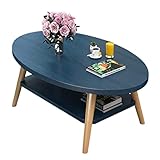 JUSLIV moderner Couchtisch, ovaler Couchtisch für Wohnzimmer, Kleinmöbel für Home Office, Beistelltisch für Wohnzimmer Schlafzimmer Balkon Terrasse Sofa, einfach zu montieren