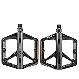 Generic Fahrradpedale CNC Aluminium MTB Pedale Antirutsch Breites Plattform Pedale Abgedichtete Lager für Mountainbike, BMX, Rennrad Pedale,Black