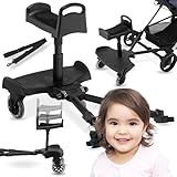 Moby-System BUGGY2GO Kinderwagen-Aufsatz – Mit Sitz- und Stehoption, Universal-Befestigungssystem, Passend für 99,9% Buggys, Federräder 360°, für Kinder 2-5 Jahre