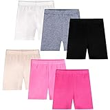 Auranso 6er Pack Radlerhose Mädchen Kurze Leggings mädchen Hose Shorts Radlerhosen Kinder Legging Hosen Sommershorts für 134 140 152 158 8-10 Jahre Mehrfarbig