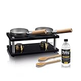 DeWok Kochsystem bis 4 Personen, ohne Strom, ohne Gas, Zuhause, Innenraum geeignet, zum Grillen, Raclette, Fondue, Wokken, Tischwok, gesund kochen