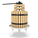 SQUEEZE master 12L Obstpresse, Manuelle Saftpresse der mit Hölzernem Korb inkl. Presstuch, für Selbst Gemachten Natürlichen Saft, Apfelpresse, Fruchtpresse, Weinpresse, Schwarz