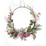Türkranz Kranz Deko, 41cm Türkranz Frühling,Künstliche Blumen Orchidee Kranz,41cm Türkranz Frühling, Türkranz Ganzjährig Außen,Türdeko Haustür, für Hochzeit Wohnzimmer Hochzeit