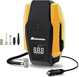 Motorenbau Elektrische Luftpumpe, Mini Kompressor 150PSI 12V, Kompressor Auto mit Echtzeit LCD-Display, Voreingestelltem Reifendruck und Abschalautomatik, für Autoreifen, Fahrräder, Motorrad und Ball
