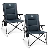 TIMBER RIDGE Campingstuhl Faltbar Hohe Rückenlehne XXL Klappstuhl Camping Breiter Sitz 55cm Gepolstert 150kg Tragkraft mit Seitentasche Tasche Camp Garten Balkon