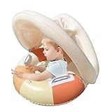 lisutupode Babyschwimmer mit Markise, aufblasbarer Schwimmer, mit Sonnenblende für Babys – Schwimmsitz mit Sonnenschutz, Schwimmring mit Sonnenschutz, Spielzeug mit Retro-Sonnenblende für Kinder