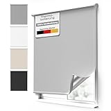 Rapid Teck Klemm Verdunklungsrollo ohne Bohren – 105cm x 150cm Grau/Thermo Rollos für Fenster ohne Bohren - Fensterrollo innen ohne Bohren - Thermorollo ohne Bohren inkl. Zubehör