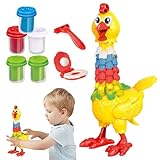 Lufttrocknende Modelliermasse, Modelliermasse-Set - Bunte Huhn-Spielzeugfigur mit Tonfüllung,Simulieren Sie ein eierlegendes Hühnermodell. Spaßiges Hühnermodell mit Federfüllung