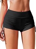 AI'MAGE Badeshorts Damen Schwarz Badehose Schnell Trocknende Boardshorts Bauchkontrolle Schwimmshorts XL