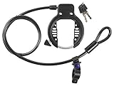 Rahmenschloss Fahrrad, 150 cm Kabel, Fahrradschloss hohe Sicherheit, Ringloop von M-WAVE, Schwarz