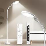 Hottoerak Tageslichtlampe Stehlampe, UV-freie 10000 Lux LED Lichttherapielampe mit Fernbedienung, 5 Lichtfarben & 5 Helligkeitsstufen & Timer, Sonnenlicht Lampe für Büro/Haus/Lesen