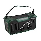 Kurbelradio Notfall 30000 Mah, Notfallradio Fm/Am, Notfall Radio Solar Kurbel Mit Handy-Ladegerät Und Taschenlampe, Solar Radio Mit SOS Alarm, Emergency Radio Mit Drahtlosen Lautsprechern (Armeegrün)