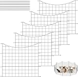 WOLTU Teichzaun Gartenzaun Komplettset, 5 Zaunelemente 6 Befestigungsstäbe, Steckzaun Metall, Gitterzaun Unterbogen, Zaun für Hunde, Schwarz