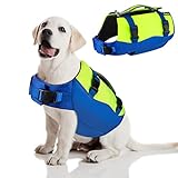 Eyein Schwimmwesten für Mittlere Hunde, Größenverstellbare Hundeschwimmweste mit starkem Auftrieb, leichte Schwimmhilfe mit reflektierendem Rettungsgriff und Reißsicherung für Schwimmen, Bootfahren