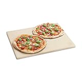 BURNHARD Cordierit-Pizzastein – 45 x 35 x 1,5 cm – rechteckig für Grill & Backofen – ideal für Pizza, Brot & Flammkuchen