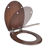 Toilettensitz aus MDF mit Absenkautomatik - Modernes Design in Braun für Badezimmer, Sanitärarmaturen - Leise & Langlebig, Ideal für Familienhaushalte