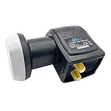 ARLI Universal Twin LNB 0.1 dB – 2 Teilnehmer Rauscharm 40 mm Feed Wetterschutz Satelliten LNB für HDTV 4K DVB-S2