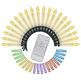 kisidus Weihnachtsbaumkerzen 20 LED Inkl. Batterien Kabellos, LED Weihnachtsbaum Kerzen mit Fernbedienung,Christmaskerzen mit Timer, Warmweiß