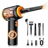 FLOWood Elektrischer Staubbläser, 120000 U/min, wiederaufladbar über USB, Computer-Reinigungsset, Schwarz und Orange