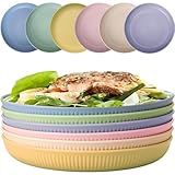 Taasmoog 6 Stück Teller, Unzerbrechliche & Robuste Dinner Plates 9inch Speiseteller für Salat Pasta Party Zuhause Spülmaschinenfest