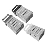 WEKADRIN 3 Stück Teiliges Edelstahl Multifunktions gemüsereibe mit Rutschfester Basis Sicherer Handreibe für Käse Karotten Kartoffeln Vielseitiger Küchenschneider in Schwarz Weiß