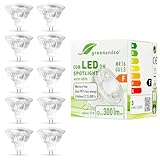 greenandco 10x MR16 GU5.3 LED Spot | 3W 300 lm | 2700K warmweiß | 38° | COB LED | 12V AC/DC | nicht dimmbar