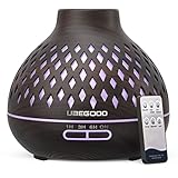UBEGOOD Aroma Diffuser, 400ml Diffuser Luftbefeuchter, Aroma Essential Oil Diffuserr mit 7 Farben LED Duftöl Diffusers Ätherische Öle Luftbefeuchter Ultraschall für Zuhause, Büro, SPA, Yoga(Schwarz)