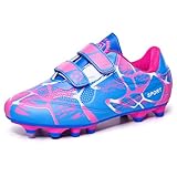 Woflebel Fussballschuhe 31 Fußballschuhe Mädchen Kunstrasen Kinder Jungen rutschfest Trainingsschuhe Outdoor Soccer Schuhe Rosa