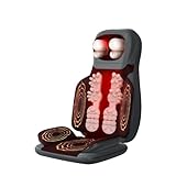 Massagesitzauflage mit Wärmefunktion, Massagematte Ganzkörpermassage für Auto/Zuhause, Shiatsu Massagematte mit 3D-Massierköpfen und Vibration, Rückenmassagegerät (Schwarz_1)