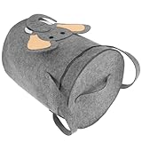 ANDRESLAD Aufbewahrungskorb aus Filz mit Deckel Großer Multifunktionaler und Wäschekorb Tragbar und Verschleißfest für Babyzimmer und Zuhause
