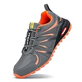 VENROXX Traillaufschuhe Herren Wanderschuhe Leicht Trekkingschuhe Atmungsaktiv & rutschfeste Laufschuhe Outdoor Sportschuhe Gr.39-48, Grau, 43
