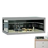 Vitrine Automodell, LED-Display für Auto, Maßstab 1/64, Spielzeug-Organizer für Fahrzeuge, platzsparend, realistisches Parken, Schutz