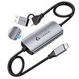 Guermok USB3.0 Video Capture Karte, PD 100W Fast Charge 2K@30Hz USB C zu USB-A/C Capture Karte, 4K USBC Capture Geräte für Quest MacOS PC Switch, Steam, Phone Pad, Live Gaming Streaming