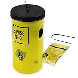 SWISSINNO Wespenfalle - inkl. Lebensmittel-Köder - Giftfrei, Wiederwendbar, Umweltfreundlich. Sicher für Kinder + Haustieren. Made in EU. Mit aktiver Bienenschutz. 1x Falle