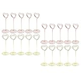 OUNONA 20 Stück Teiliges Herzförmiges Tischkartenhalter aus Robustem Metall Wiederverwendbare Memo Fotohalter für Centerpieces Stabile Platzkartenhalter für Hochzeit Party und