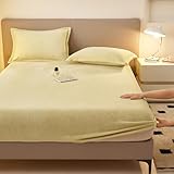 JIANINGHOME Biber Spannbetttuch 120x200，Plüsch Flauschige Cashmere Touch Boxspringbett Spannbetttuch
