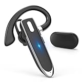 Euakee Bluetooth Freisprech Headset, Freisprecheinrichtung Ohr, V5,4 Wireless BT Ohrhörer mit 500mAh Ladekoffer, Freisprech-Kopfhörer mit CVC 8,0 Dual-Mic für Computer Handys Trucker Home Office (C)