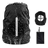 GUKOY Regenschutz für Rucksäcke mit Reflexstreifen (16-70L), Wasserdichter Rucksack Aktualisierung Verstellbare Anti-Rutsch-Kreuzgurte, Regenfeste Schneefeste Staubdichte (M (25-40L))