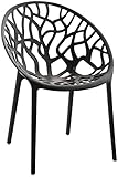 CLP Gartenstuhl Hope Kunststoff I Stapelstuhl wetterfest und UV-beständig I Outdoorstuhl pflegeleicht I Sessel für draußen, Farbe:schwarz